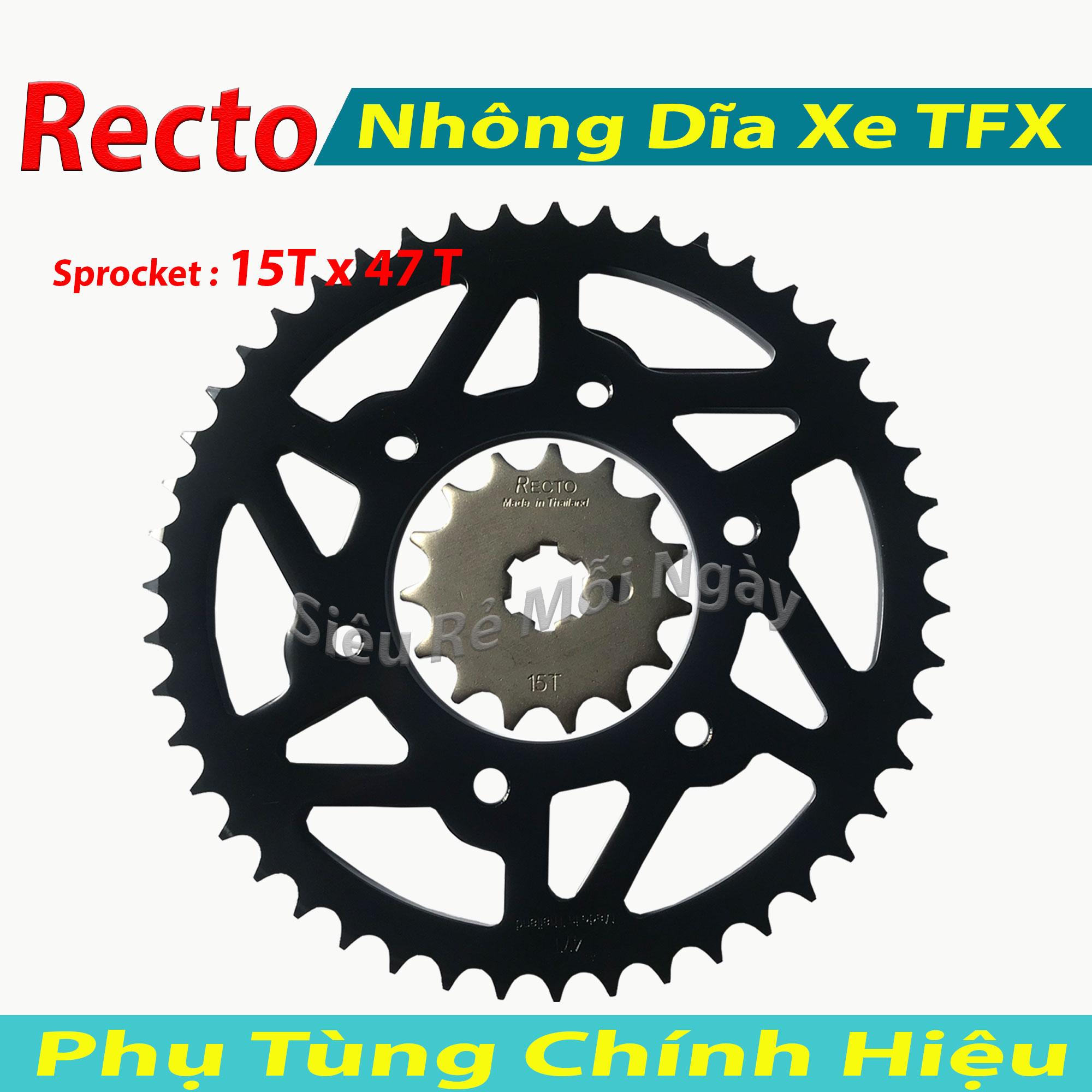 [HCM]Nhông 15T và Dĩa 47T Recto xe Yamaha TFX R15 Fz M-SLAZ Suzuki Fx ( Thái Lan )