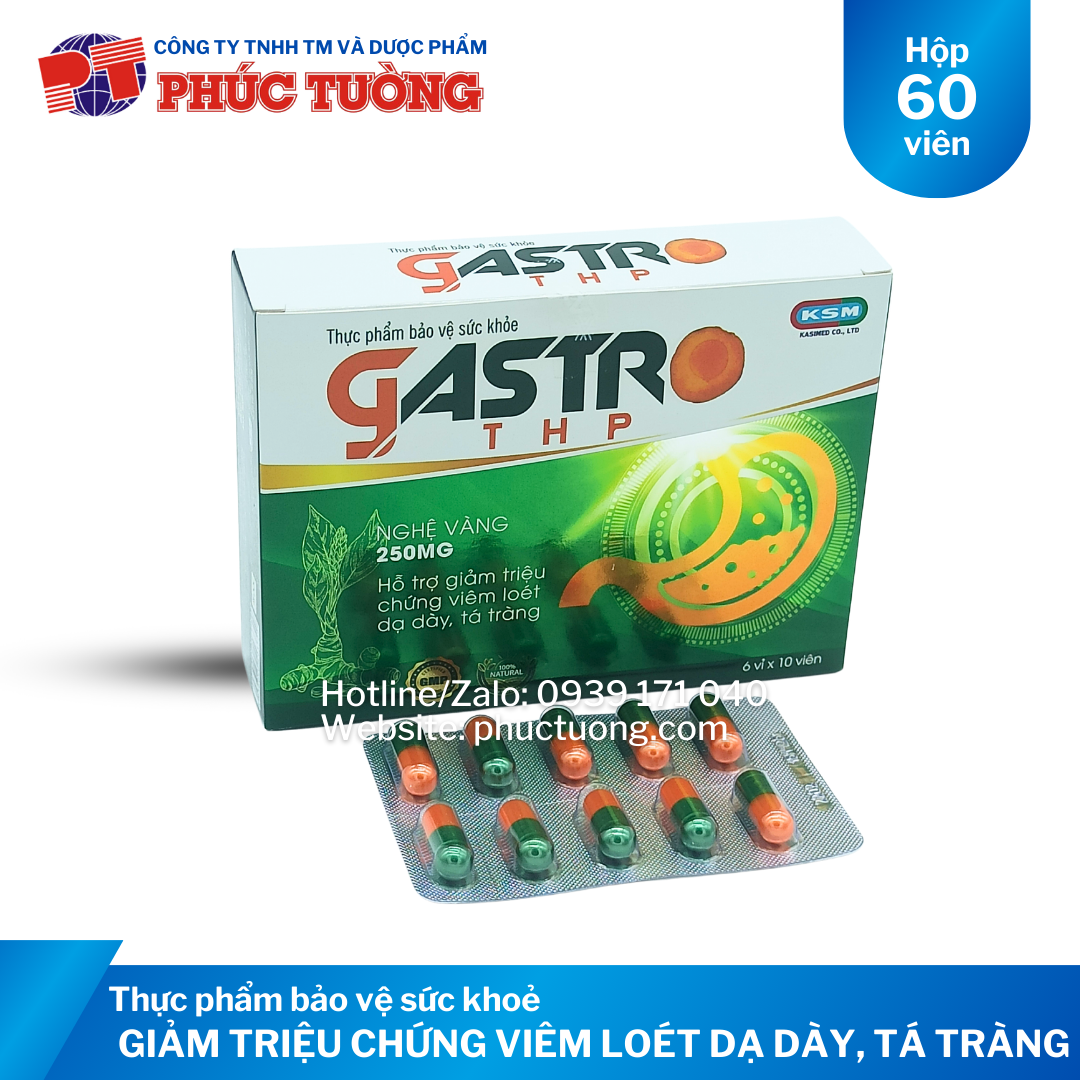 Gastro THP giảm triệu chứng viêm loét dạ dày, tá tràng