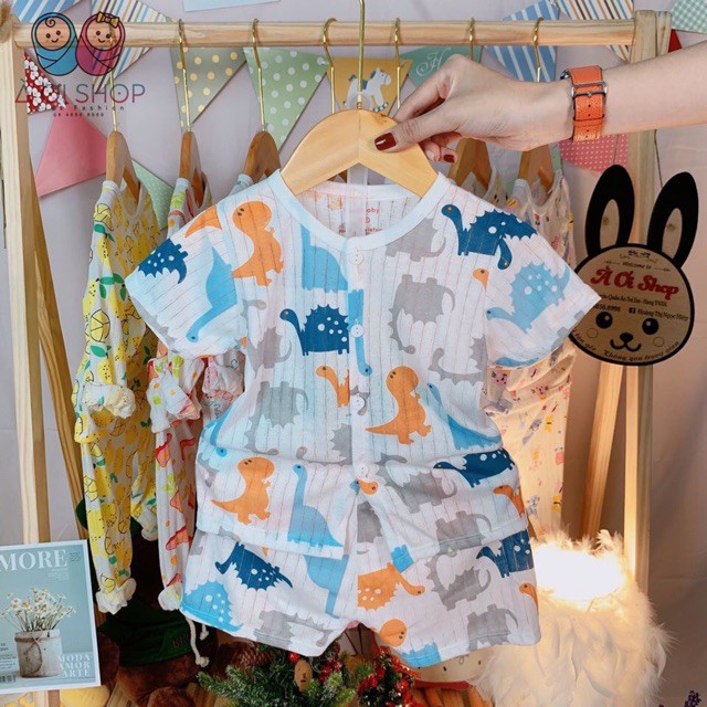 Combo 5 Bộ Bộ Đồ Cotton Giấy Cài Cúc Giữa Cho Bé Trai, Bé Gái Từ 5-15kg, Quần Áo Cho Bé, Quần Áo Trẻ Em