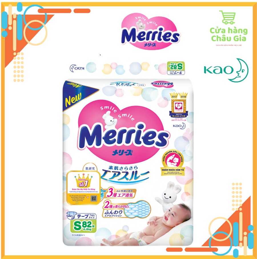 Tã/bỉm dán Merries nội địa nhật bản nhập khẩu Size S82