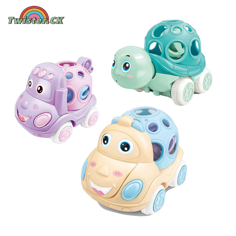 Twister.CK 3pcs Baby Cars Toy For Boys Girls Cartoon Animal Inertia Car