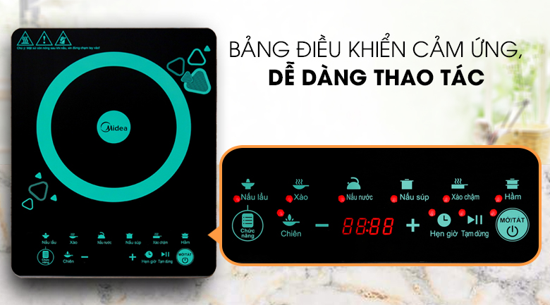 Bếp từ midea, bếp từ đơn Midea MI-T2120DD