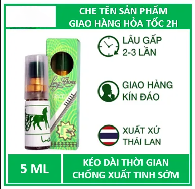 Che Tên SP| Chai xịt LongTime kéo dài thời gian 5ml - Xịt Longtime Đầy đủ tem chống giả, mã vạch, giấy bảo hộ nhãn hiệu chính hãng 100%