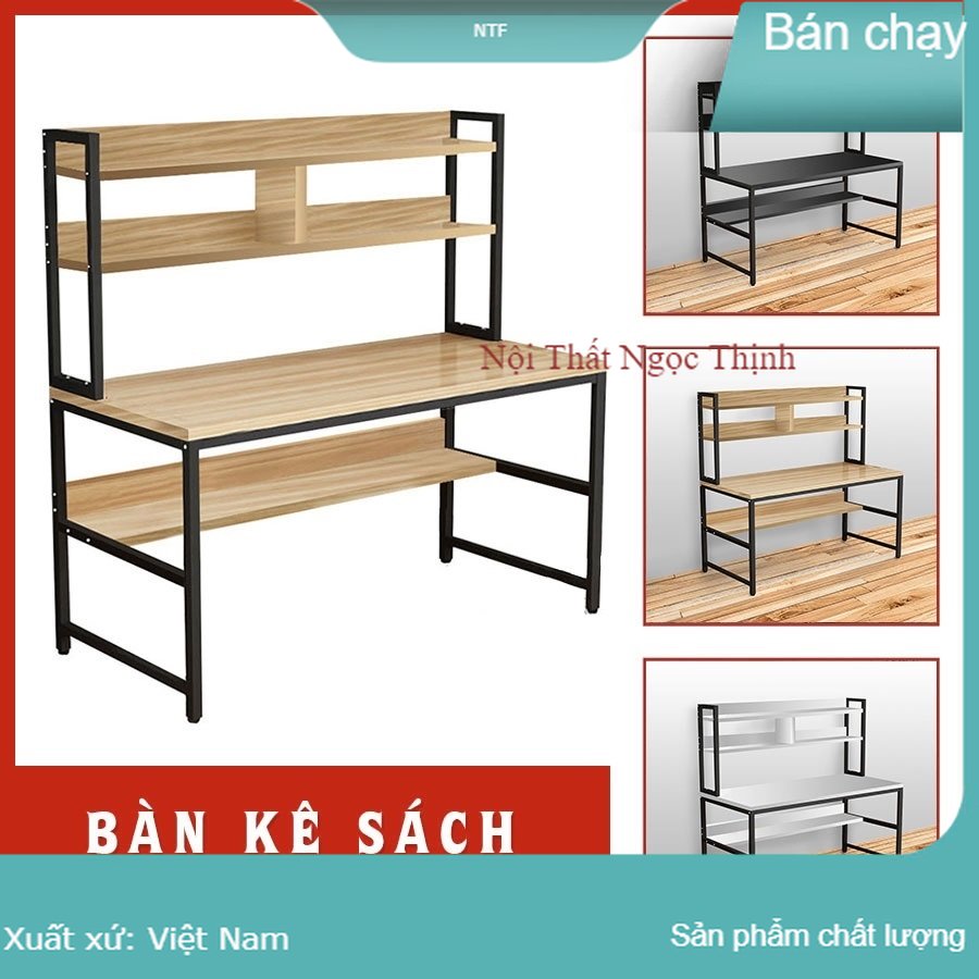 Bàn làm việc đa năng kèm kệ sách, chất liệu bằng gỗ MDF đẹp chất lượng cao dày 17mm,lắp ráp dễ dàng vận chuyển