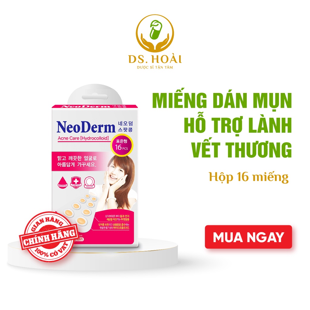 Miếng dán hút mụn/lành vết thương NeoDerm Ultra Thin Sport 16 miếng