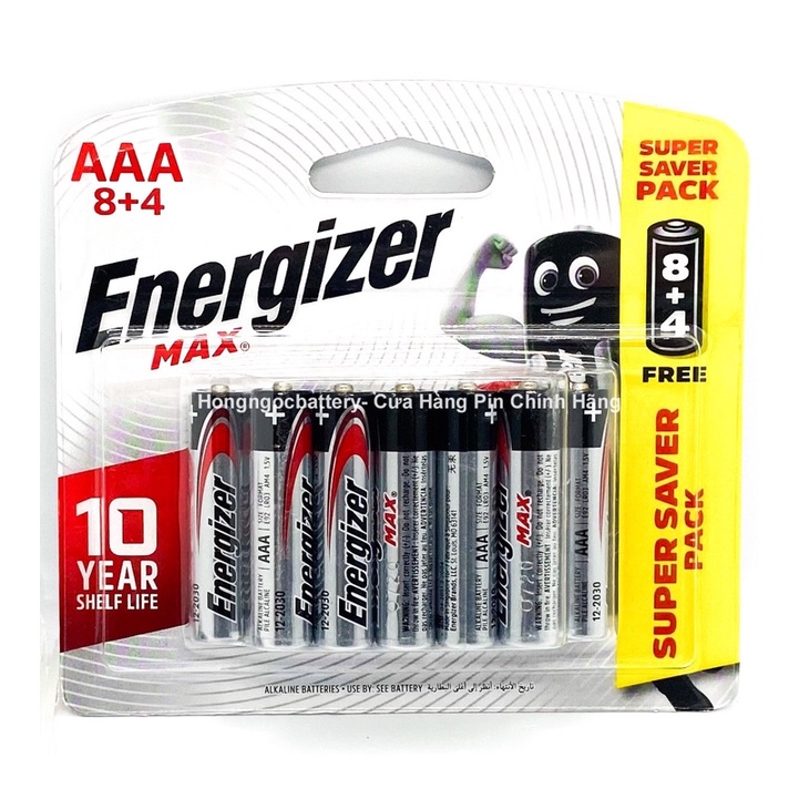 Vỉ 12 pin aaa energizer 1,5v - hàng chính hãng
