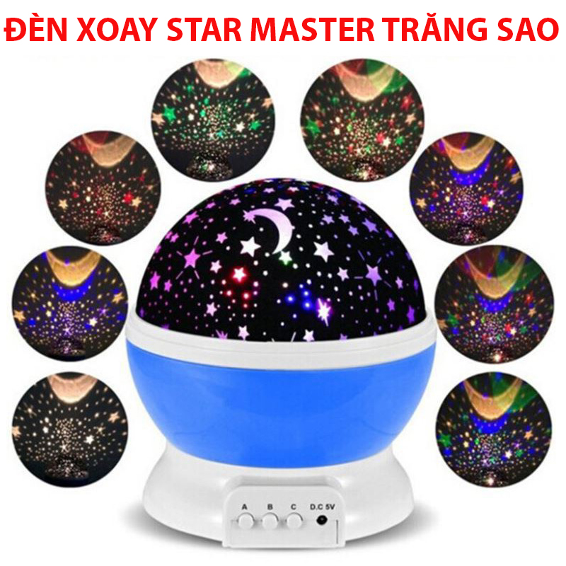 Đèn xoay bầu trời STAR MASTER trăng sao - Ánh Sáng Ban Đêm Sao LED - Đèn Ngủ Trăng Sao - Thiết Kế Đẹp Mắt - Xoay 360 Độ - Nhiều Chế Độ Nhiều Hình Ảnh Khác Nhau - Dễ Dàng Thao Tác Và Sử Dụng - Có bảo hành