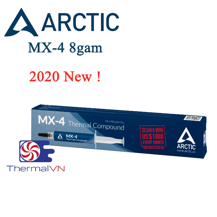 Keo tản nhiệt cpu Arctic MX-4 8gam [ThermalVN] - Giảm nhiệt hiệu quả, dùng cho 20 máy tính, VGA, Laptop