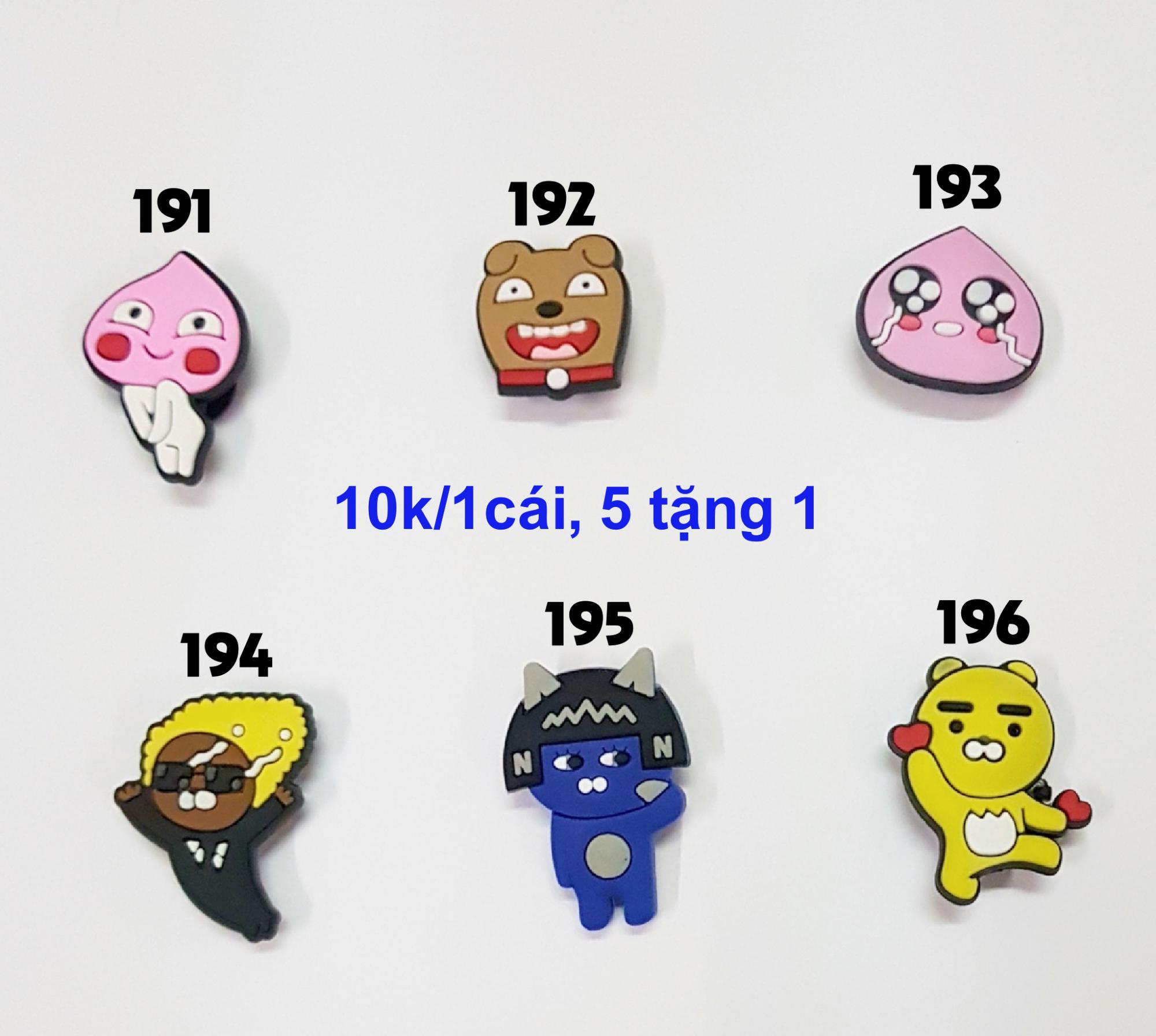 Sticker nhựa jibbitz gắn dép crocs mã 191 - 196
