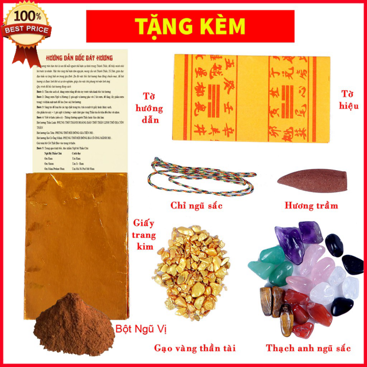 Cốt bát hương , Cốt thất bảo thần tài chuẩn bài vị - Tặng Kèm Gạo Vàng, Bột Ngũ Vị, Nụ Trầm