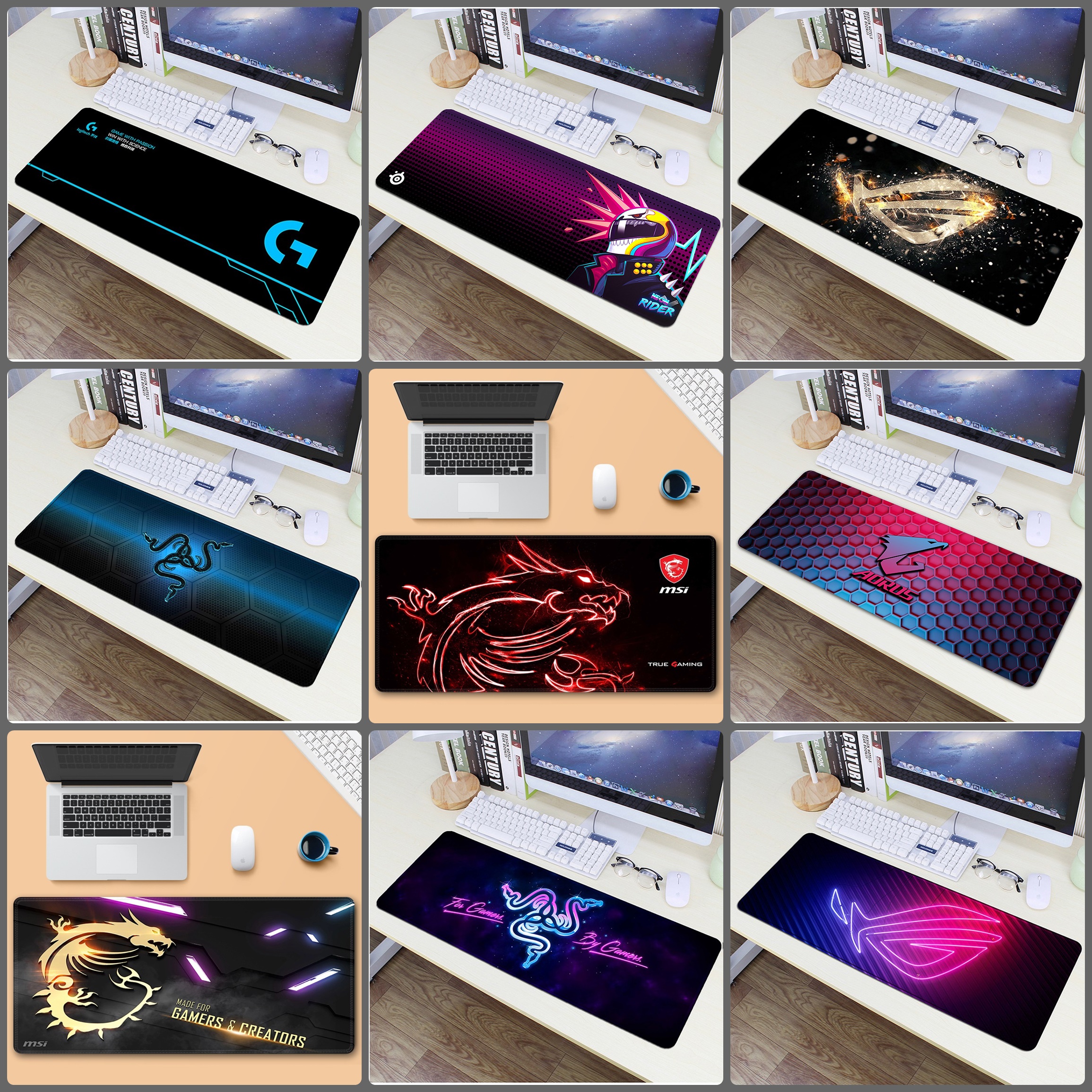 Lót Chuột Logitech - Msi - Aorus - Raze - Rog - Steelseries Nhiều Mẫu Kích thước 800x300 A