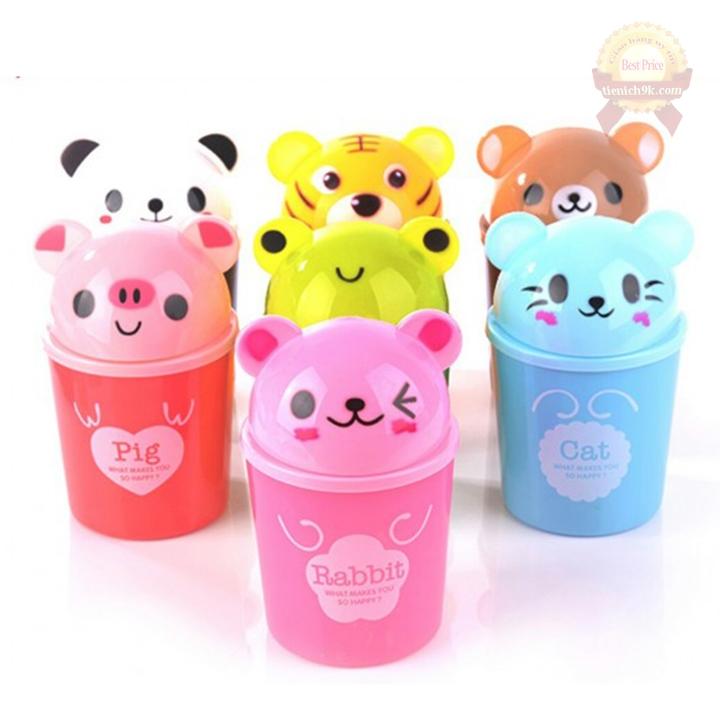 Thùng rác nhựa mini để bàn làm việc văn phòng hình thú