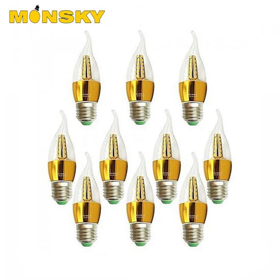 Combo 5 combo 10 đèn nến MONSKY đui E14 có râu ánh sáng vàng nắng độc đáo