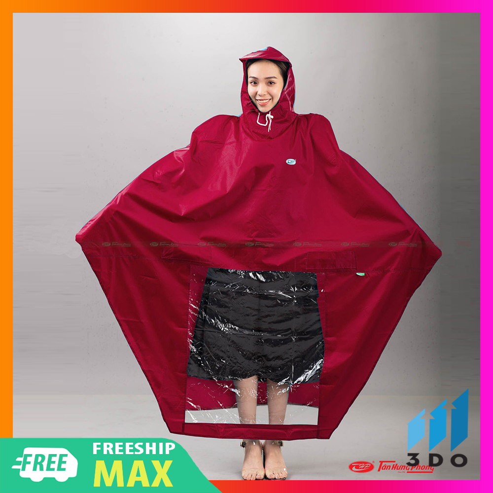 Áo mưa xẻ tà cánh dơi cao cấp, vải Polyester tráng nhựa PVC. Không thấm nước, bền, nhẹ và màu sắc in ấn đẹp và thân thiện với da