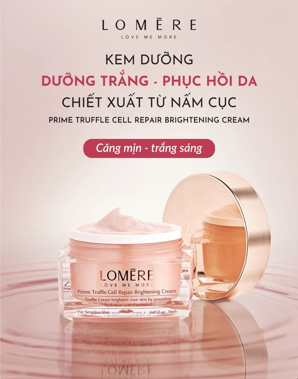 Kem dưỡng trắng, phục hồi da lomere prime truffle cell repair brightening cream