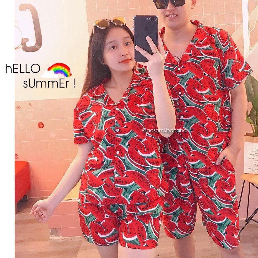 [Hien fashion] Bộ Quần Áo Hoa Quả Gia Đình Đi Biển Du Lịch Cực Chất