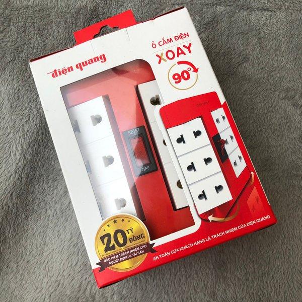 [HCM]Ổ cắm Xoay 90° Điện Quang ĐQ ESK RT 6WR (6 lỗ) (N004)