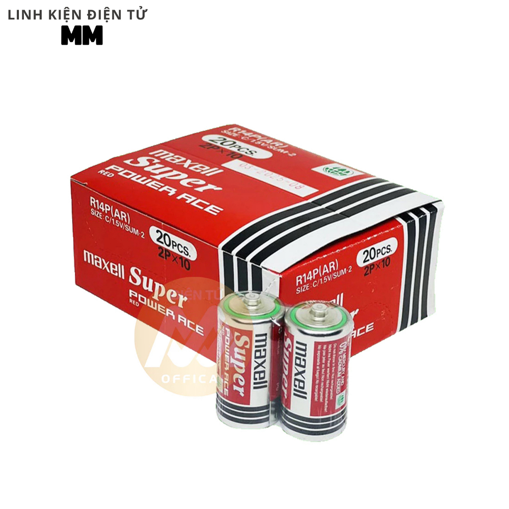 [ 1 vĩ 2 viên ] Pin - Battery Trung Maxell R14 Hàng Công Ty - Dùng cho thiết bị điện tử