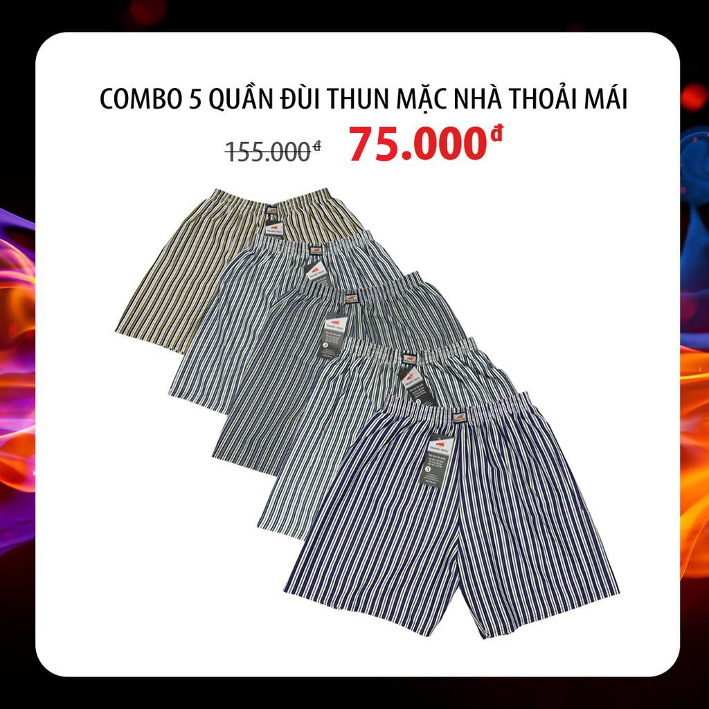 Combo 5 quần đùi nam mặc nhà quần short nam thun caro