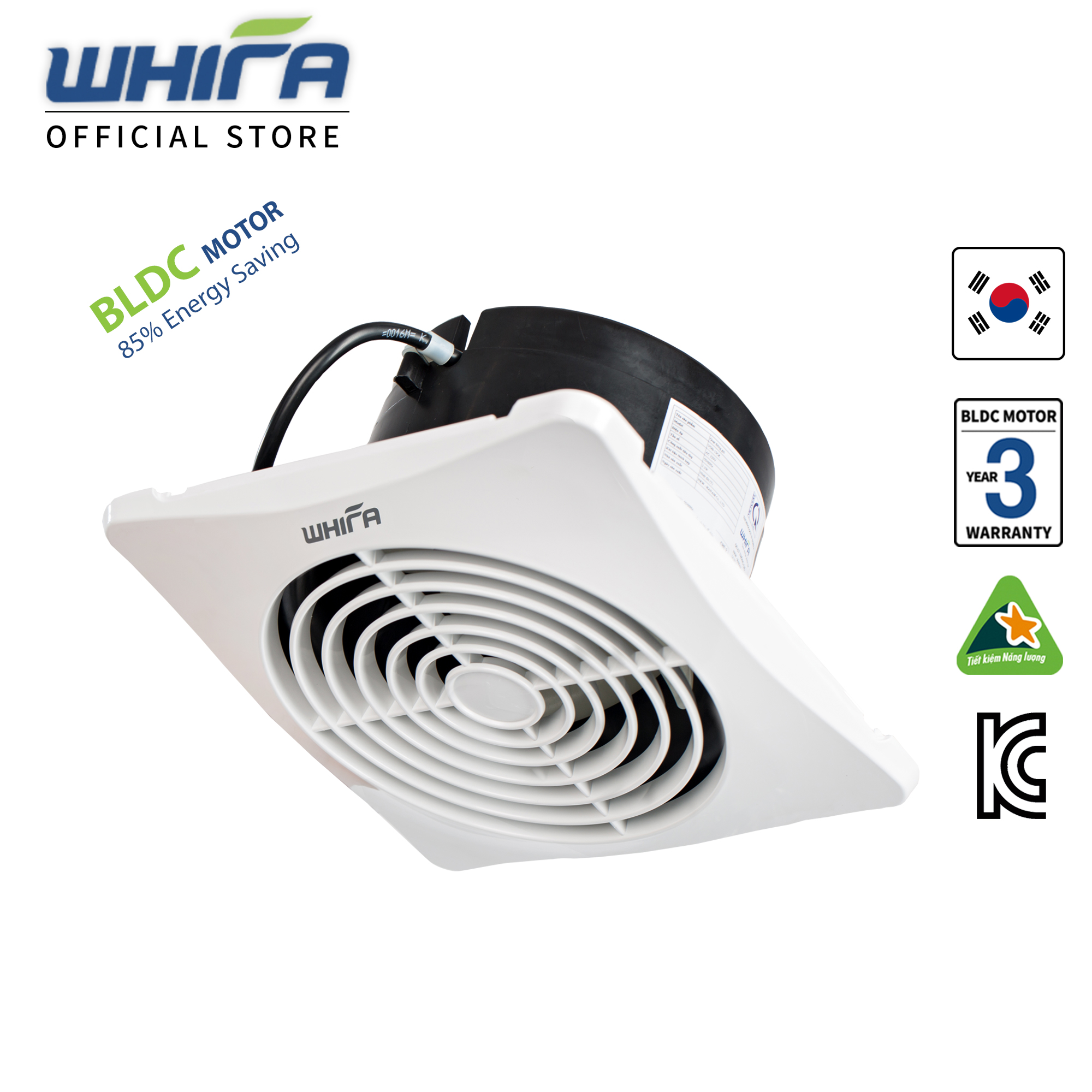 Quạt Hút Thông Gió Âm Trần WHIFA VNB-15CK 5 Inch (Màu Trắng) - Hàng Nhập Khẩu