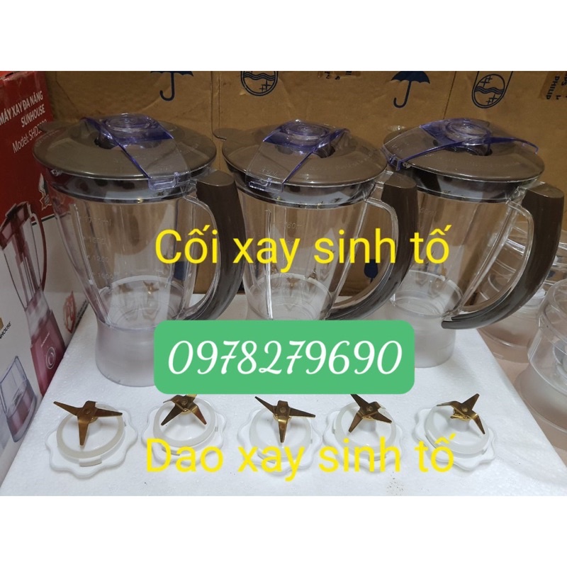Phụ kiện máy xay - CỐI VÀ DAO SINH TỐ TO MÁY XAY SUNHOUSE SHD5338 SHD5339
