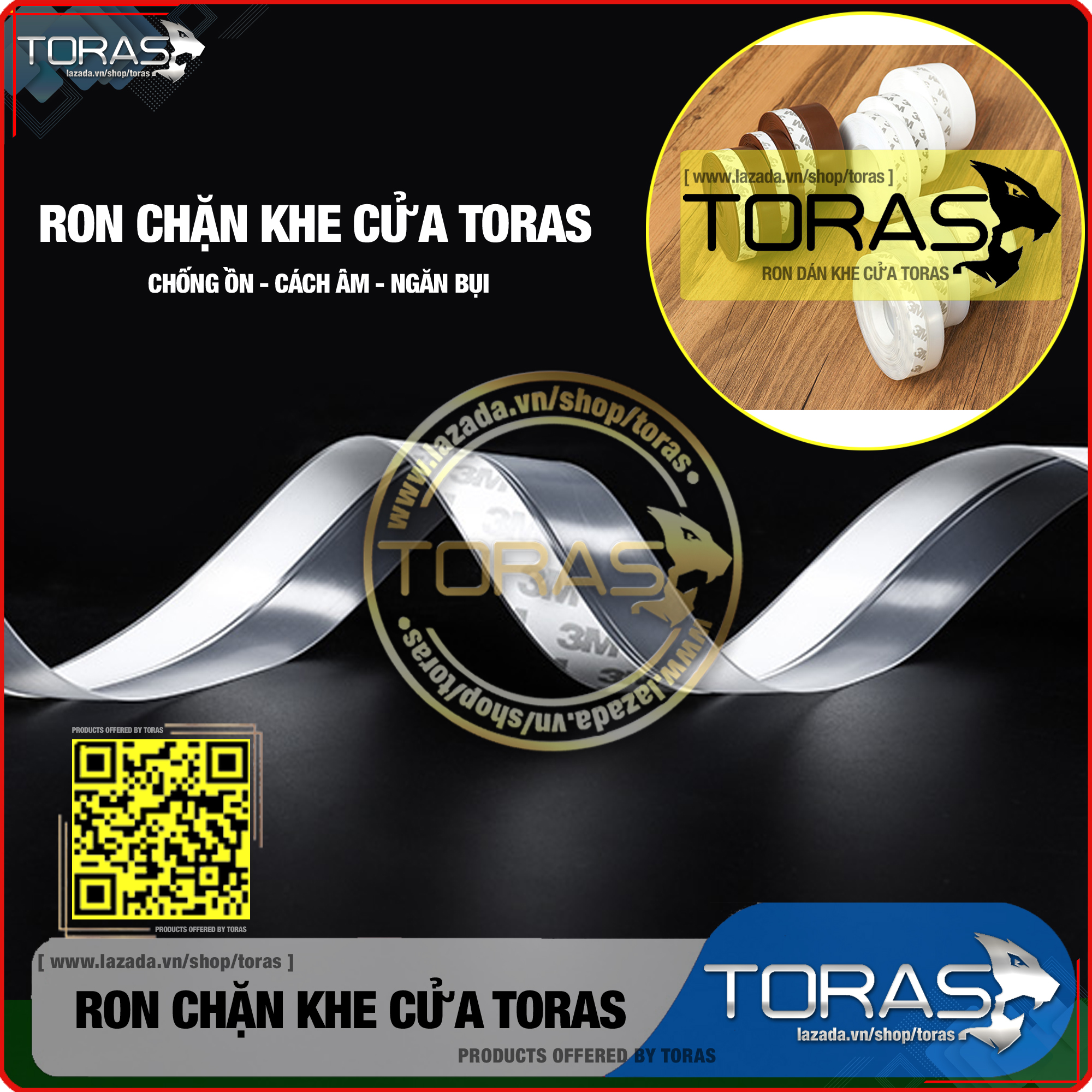 Cuộn Ron Cao Su 3M Dán Che Khe Cửa,Chân Cửa - Chống Nước - Chống Gió Lùa - Chống Ồn - Bụi Bẩn - Ngăn Côn Trùng  - TORAS