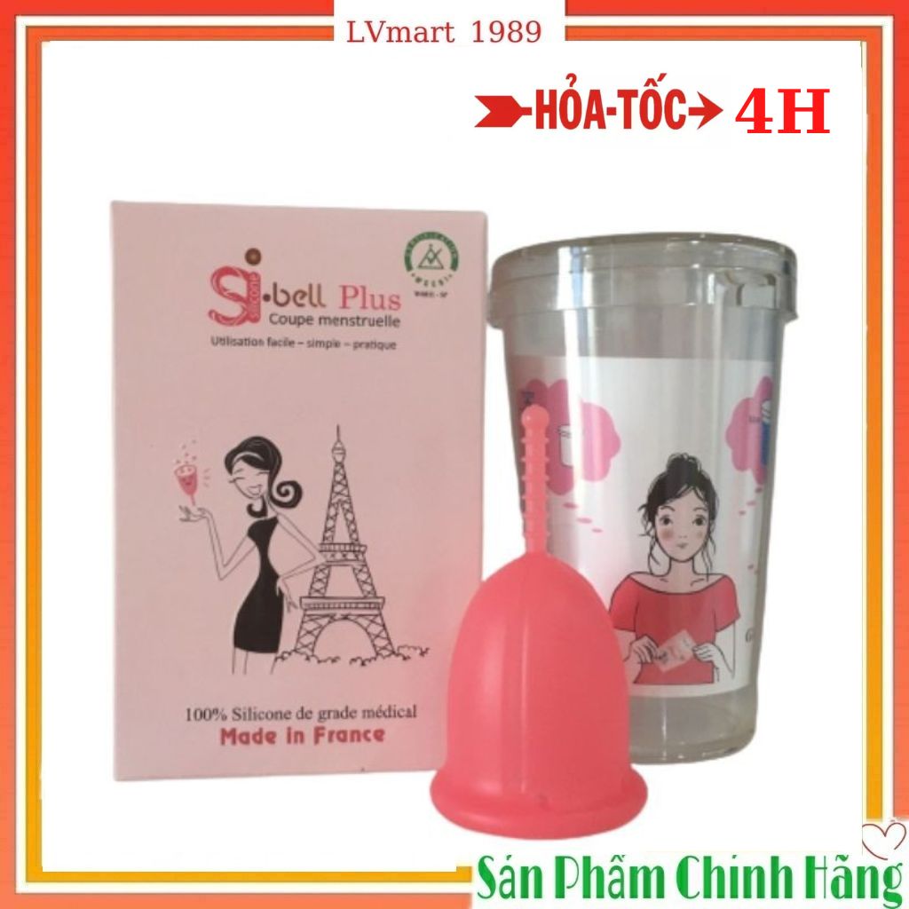 Cốc nguyệt san sibell plus 💖 nhập khẩu pháp 💖 tặng kèm ly tiệt trùng và set dd labell