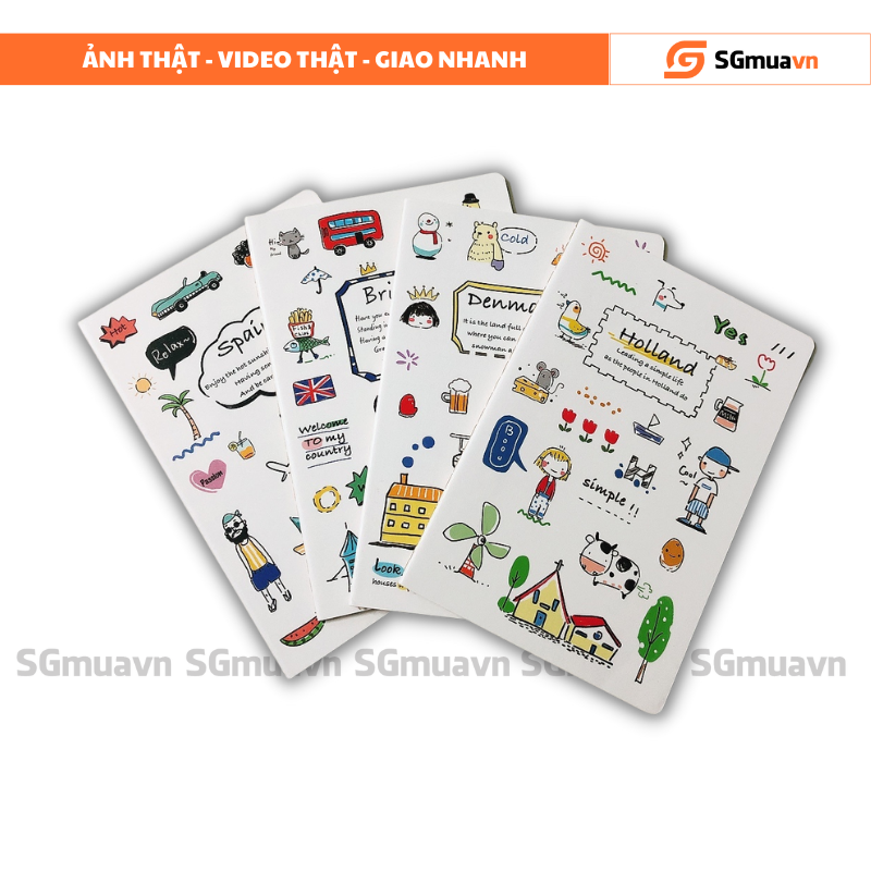 Sổ tay mini, sổ tay a5, sổ ghi chú họa tiết hoạt hình dễ thương