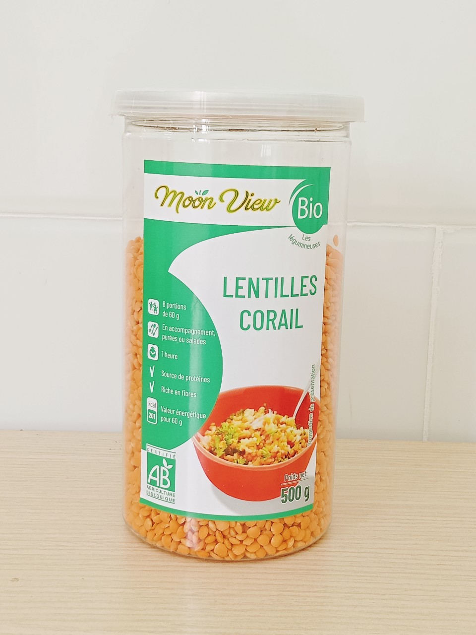 Đậu lăng đỏ nguyên hạt hũ 500g.