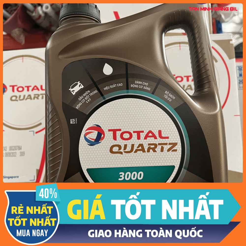 [HCM]Dầu xe ô tô động cơ xăng và diesel TOTAL QUARTZ 3000 SJ 20W50 bình 4L