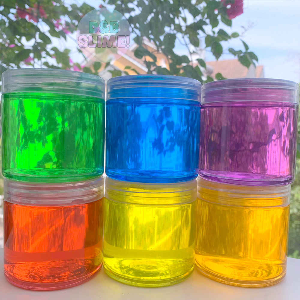 Slime trong nhiều màu kèm charm hũ 210ml cao cấp loại đẹp - đồ chơi slime dẻo ma thuật trong suốt nhiều màu sắc
