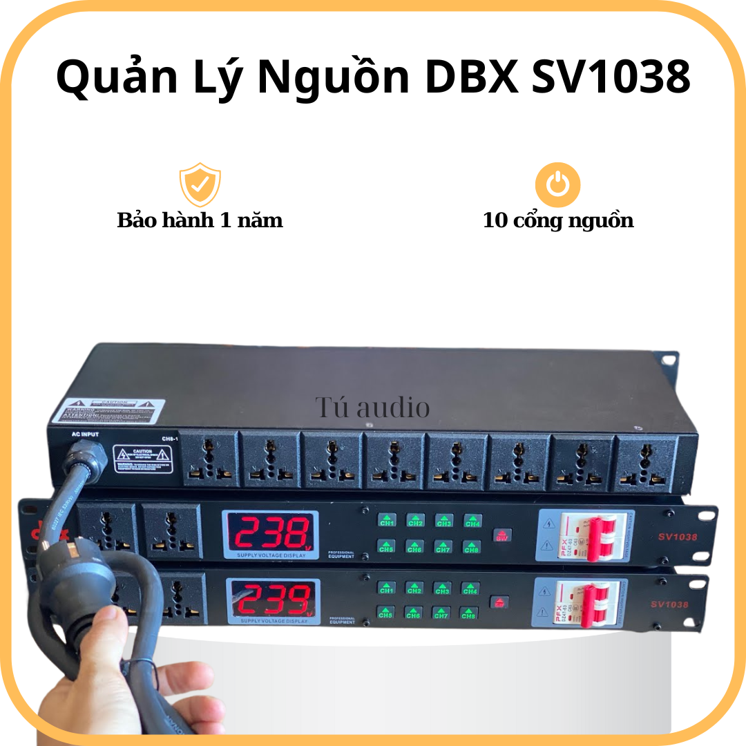 Quản lý nguồn cao cấp DBX SV 1038 Aptomat siêu nhạy bảo hành 1 năm
