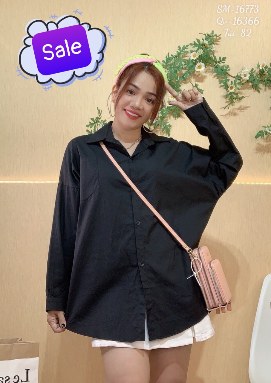 Sale sơ mi bigsize oversize màu trơn 16773