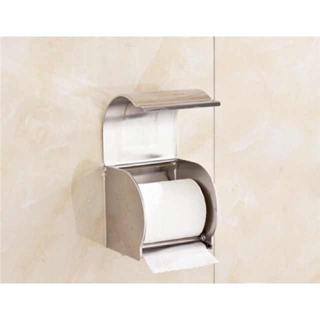 Lô giấy vệ sinh hộp kín Inox 304 dày dặn (đựng được cả giấy có lõi và không lõi)