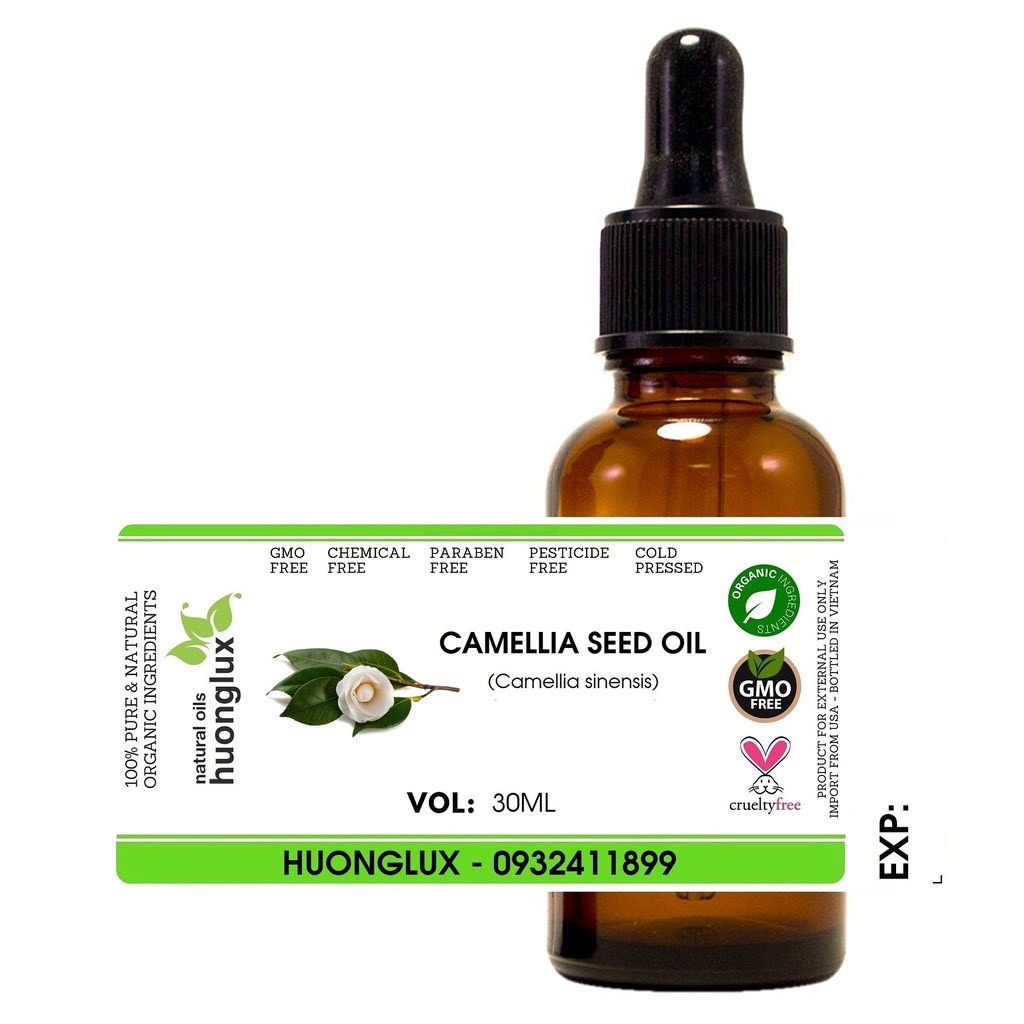Organic dầu hạt trà xanh Camellia seed oil hữu cơ