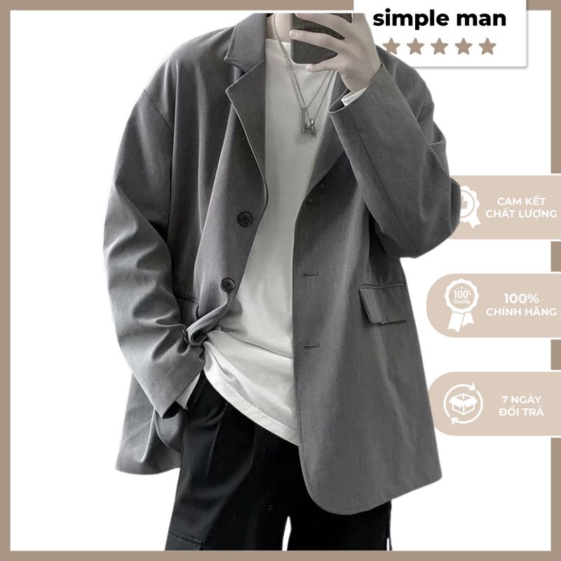 Áo khoác blazer nam form rộng phong cách Hàn Quốc