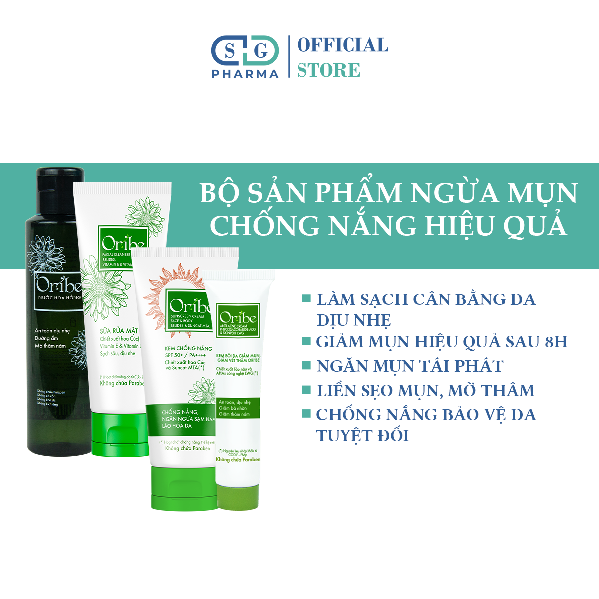 Combo 4 bước chăm sóc da cơ bản sạch sâu oribe