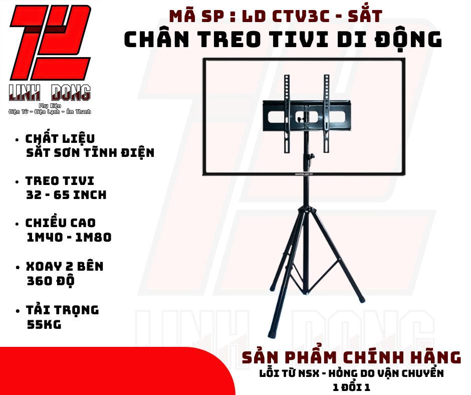  Chân Treo TiVi – Chân TiVi 3 Chân – Chân Treo TiVi “ Inox – Sắt “ Di Động Sơn Tĩnh Điện – Chân Treo TiVi 32inch - 65inch 