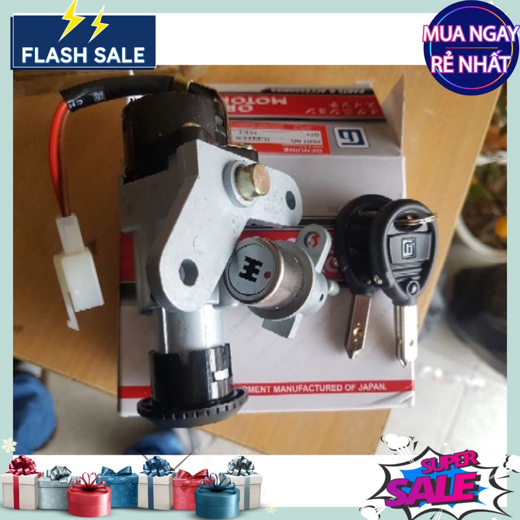 Bộ ổ khóa xe Jupiter V, R 6 cạnh khóa điện và khóa yên Ju (cho xe máy yamaha ya