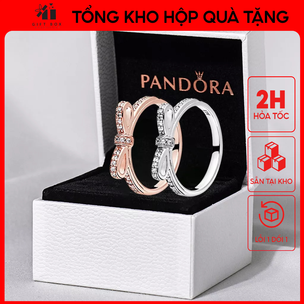 Nhẫn pandora bow gorgeous rose gold ring - bạc cao cấp s925 ale -tuyển ctv - hỗ trợ dropship