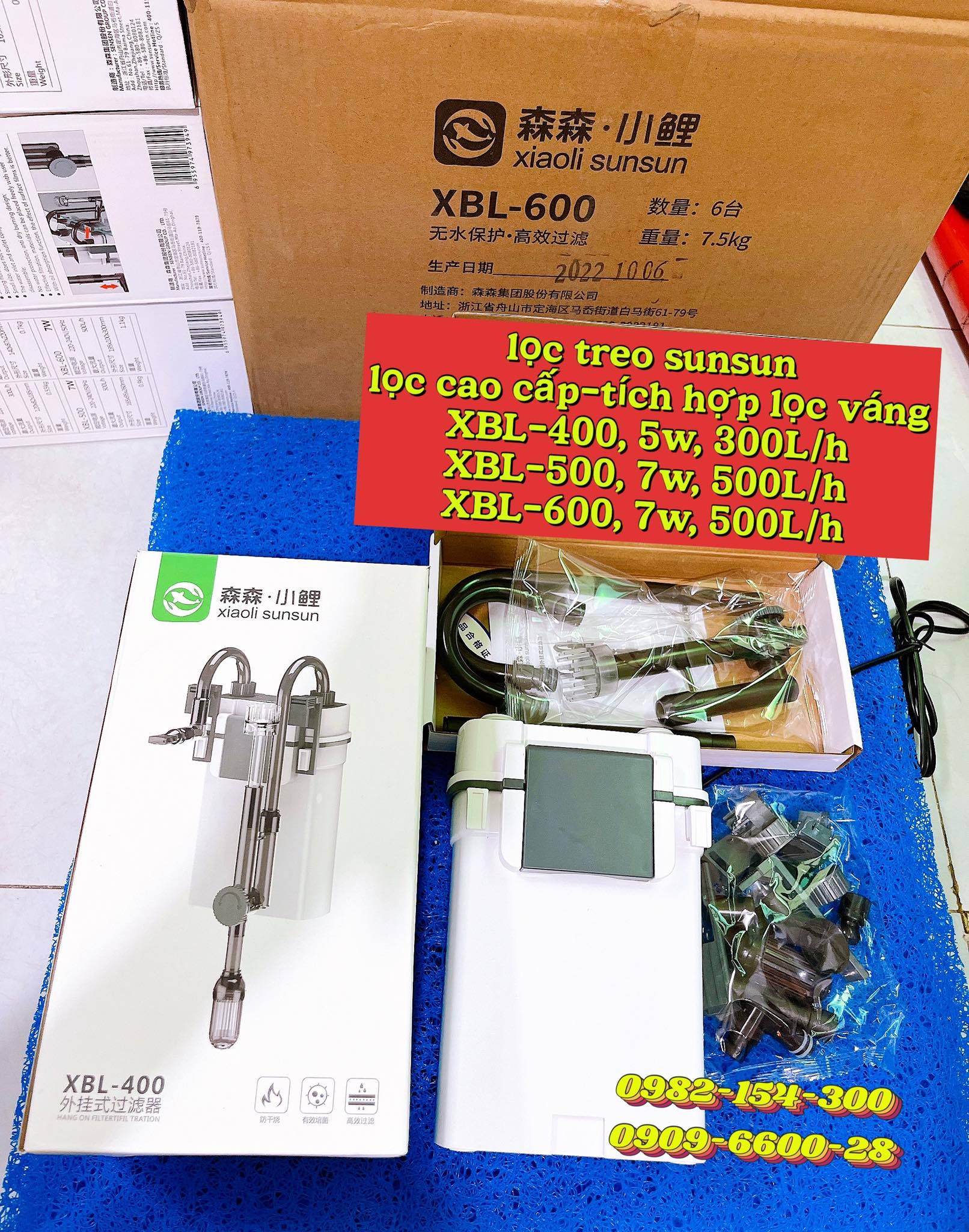 Lọc treo sunsun xbl | xbl 300 | xbl 400 | xbl 500 | xbl 600 - máy lọc nước tích hợp lọc váng bể cá, bể thủy sinh