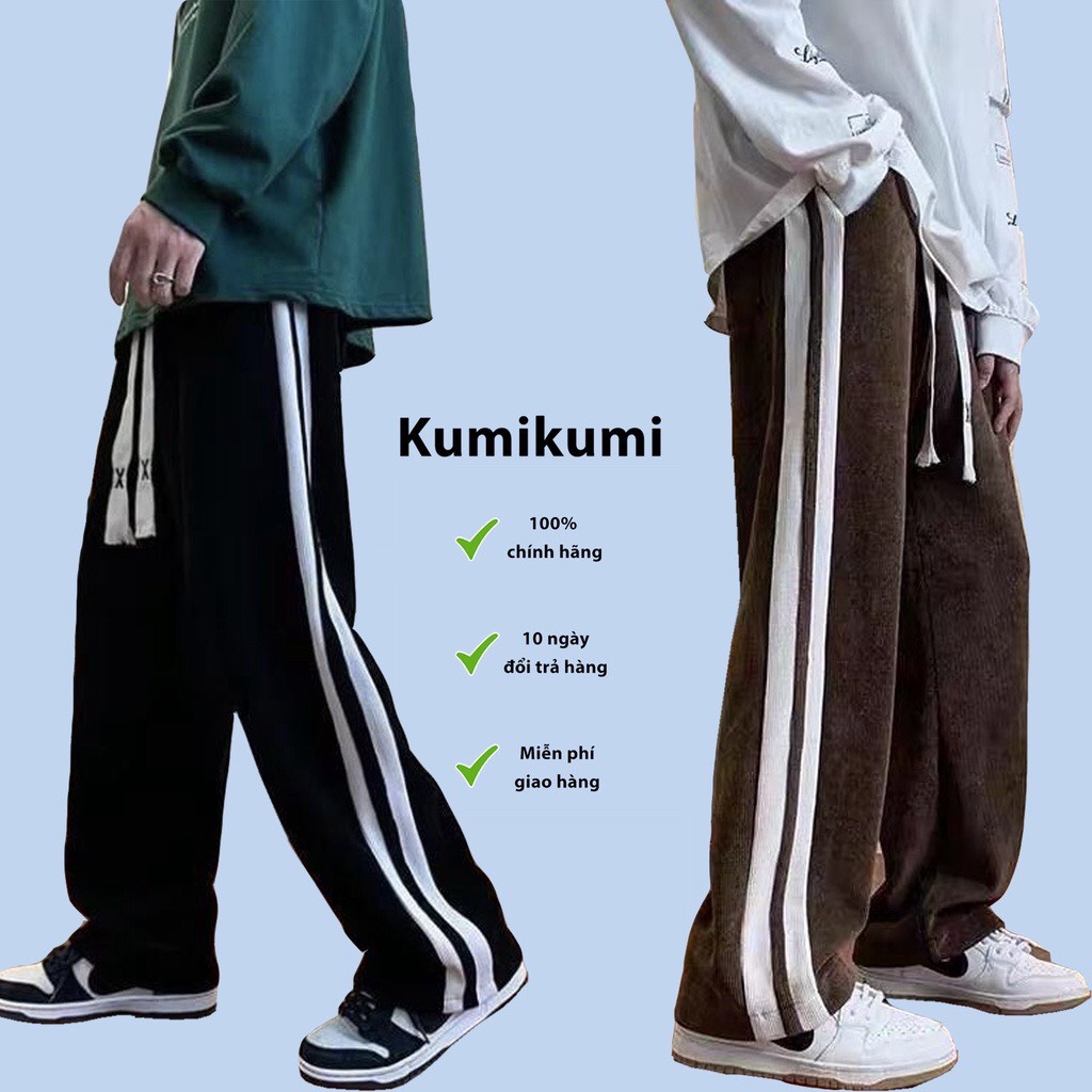 Quần Nhung tăm ống rộng Kumikumi , dáng suông - vải nhung tăm dày dặn- KM10