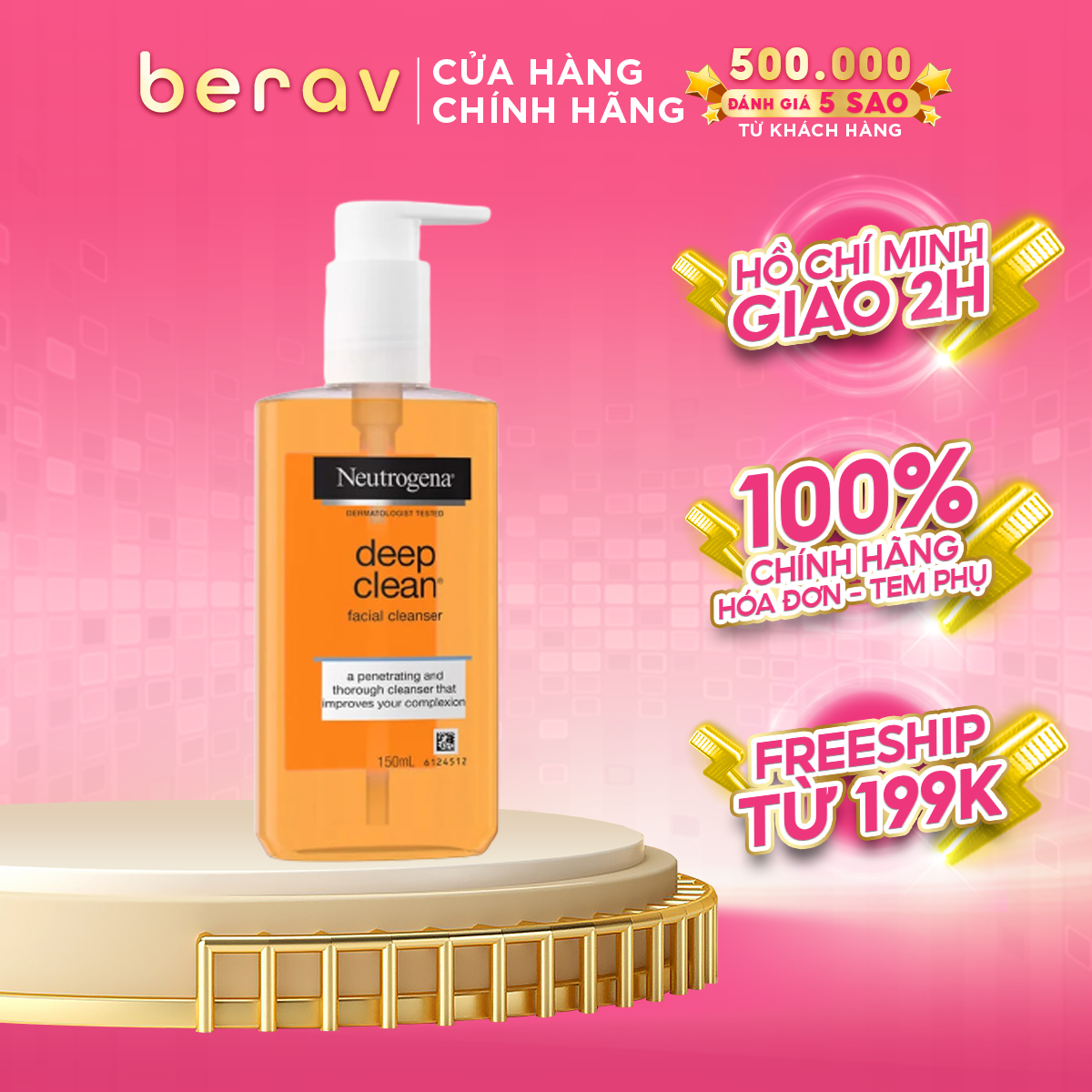 Sữa Rửa Mặt Neutrogena Làm Sạch Sâu Neutrogena Deep Clean Facial Cleanser 150ml
