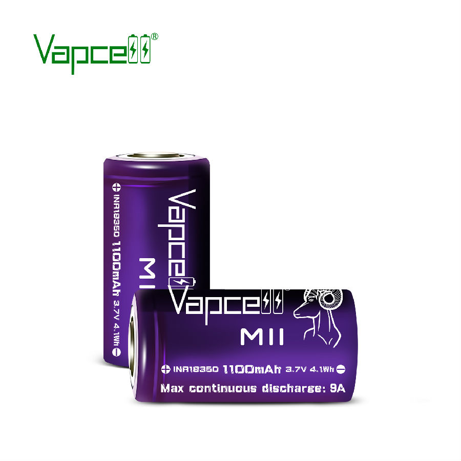 Pin sạc vapcell inr18350 dung lượng 1100mah dòng xả 9a