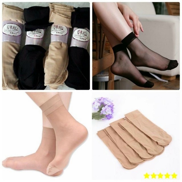 Bộ 10 đôi tất da mỏng siêu dai, tất giấy bó mỏng dai