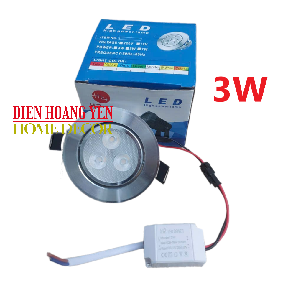  Đèn led âm trần 3w mắt ếch PHI 65mm 