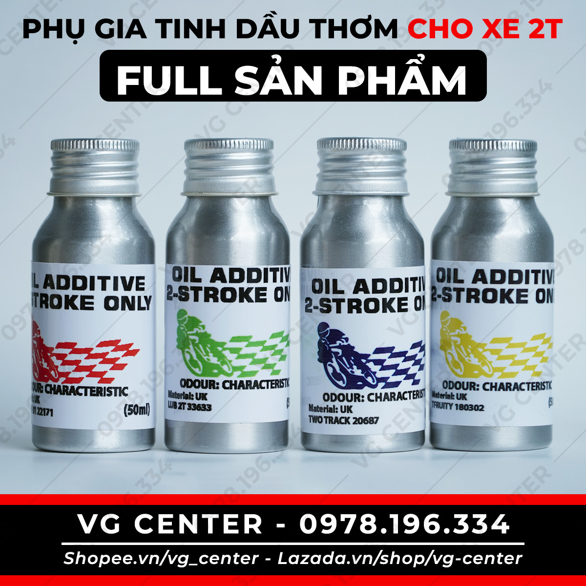 Tinh dầu thơm xe 2 thì - Phụ gia mùi pha xăng - Phụ gia xe 2 thì - 2T - cho Suzuki Xipo - Honda Nova - Yamaha Z