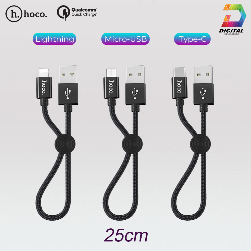 Cáp sạc nhanh hoco x35 chính hãng dài 25cm