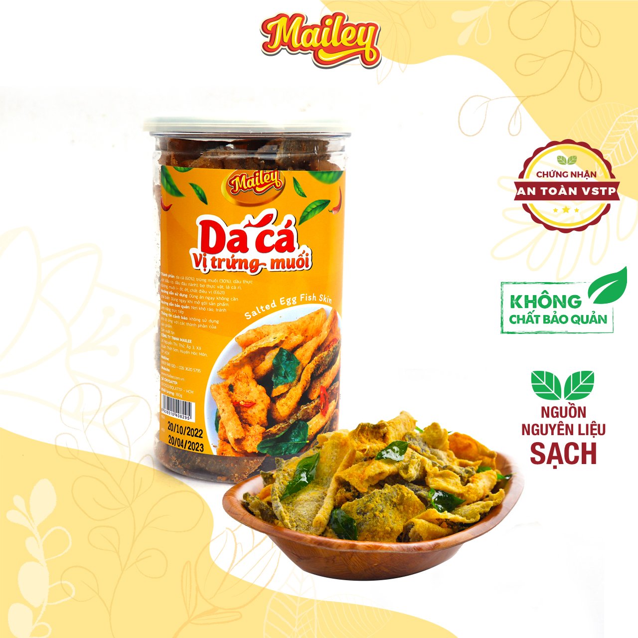 Da cá trứng muối ăn liền mailey hũ 180g