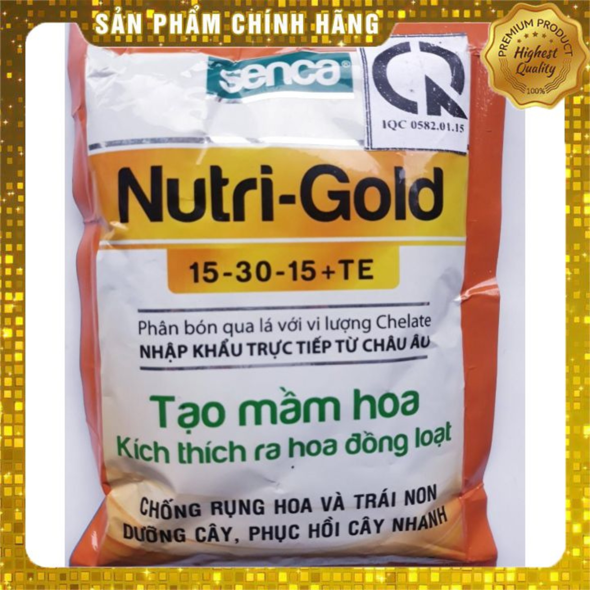 NUTRI-GOLD 15-30-15+TE (100g) tạo mầm hoa, kích thích ra hoa đồng loạt, dưỡng cây, phục hồi cây nhanh
